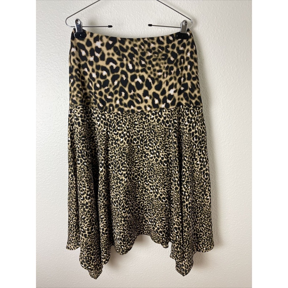 CALVIN KLEIN Womens Brown Animal Print Midi Pleated Skirt Size:‎ 8